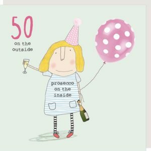 Girl 50th Birthday Card Prosecco