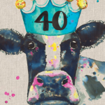 40th Birthday Cow Card