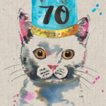 70th Birthday Cat Card