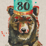 80th Birthday Bear Card