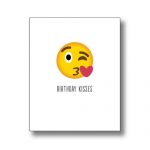 Birthday Kisses Emoji Card