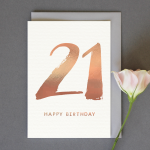 Gold 21st Birthday card