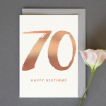 Gold 70th Birthday Card