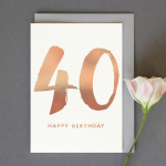 Gold 40th Birthday card