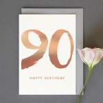 Gold 90th Birthday Card