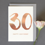 Gold 30th Birthday card